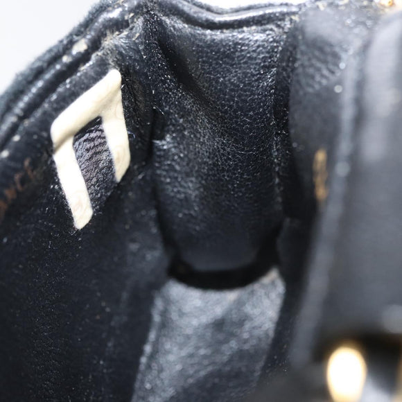 CHANEL Mini Matelassé Halsbeutel Velours Schwarz Gold CC Auth 181680A