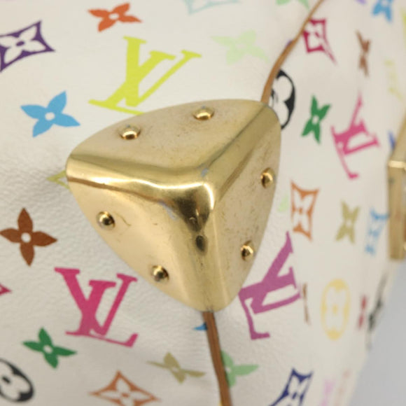 LOUIS VUITTON Monogram Multicolor Speedy 30 Bag White Bron M92643 LV Auth 181700