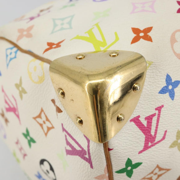 LOUIS VUITTON Monogram Multicolor Speedy 30 Bag White Bron M92643 LV Auth 181700