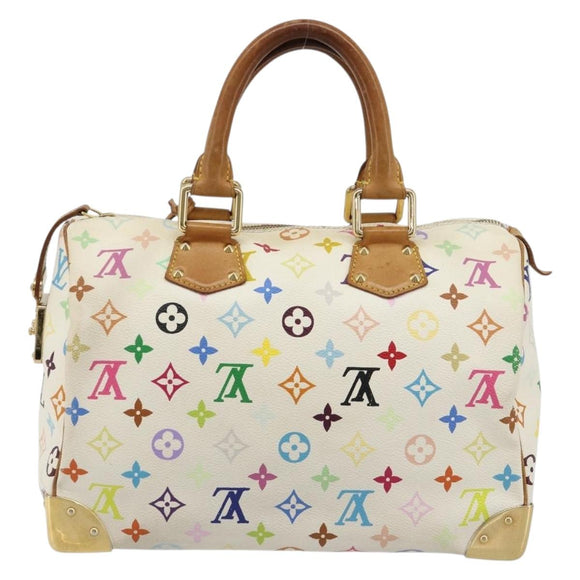 LOUIS VUITTON Monogram Multicolor Speedy 30 Bag White Bron M92643 LV Auth 181700