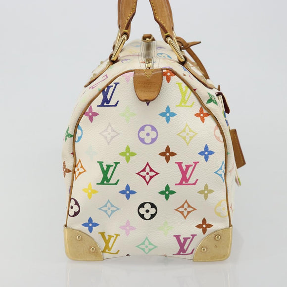 LOUIS VUITTON Monogram Multicolor Speedy 30 Bag White Bron M92643 LV Auth 181700