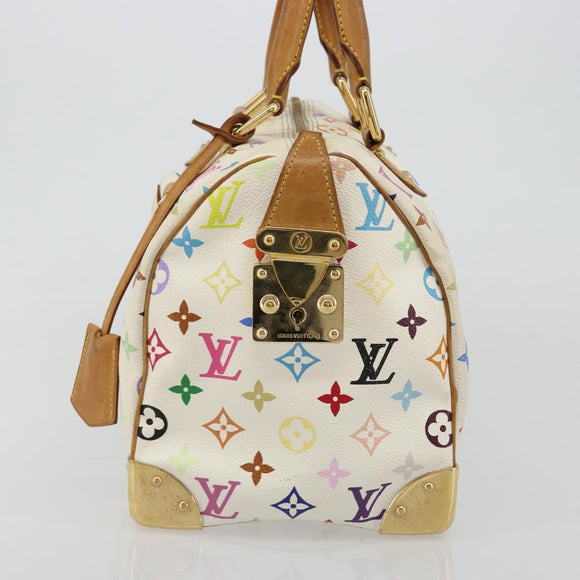 LOUIS VUITTON Monogram Multicolor Speedy 30 Bag White Bron M92643 LV Auth 181700