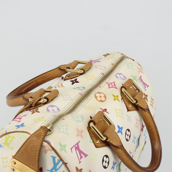 LOUIS VUITTON Monogram Multicolor Speedy 30 Bag White Bron M92643 LV Auth 181700