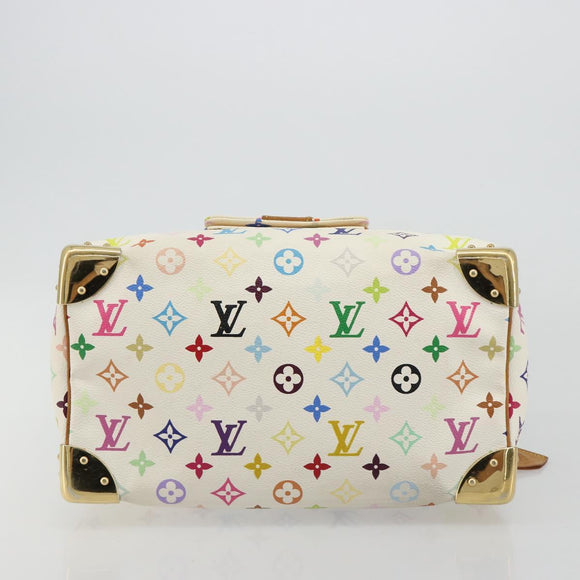 LOUIS VUITTON Monogram Multicolor Speedy 30 Bag White Bron M92643 LV Auth 181700