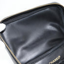 CHANEL COCO Mark Vanity Handtas Lakleer Zwart Goud CC Auth 181704-16
