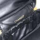 CHANEL COCO Mark Vanity Handtas Lakleer Zwart Goud CC Auth 181704-17