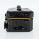 CHANEL COCO Mark Vanity Handtas Lakleer Zwart Goud CC Auth 181704-4