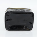 CHANEL COCO Mark Vanity Handtas Lakleer Zwart Goud CC Auth 181704-9