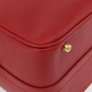 GUCCI Bamboo Vanity Hand Bag Leather 2way Red Gold 013 122 2491 Auth 181707A-15