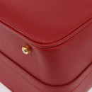 GUCCI Bamboo Vanity Hand Bag Leather 2way Red Gold 013 122 2491 Auth 181707A-16