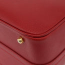 GUCCI Bamboo Vanity Hand Bag Leather 2way Red Gold 013 122 2491 Auth 181707A-18