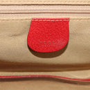 GUCCI Bamboo Vanity Hand Bag Leather 2way Red Gold 013 122 2491 Auth 181707A-20