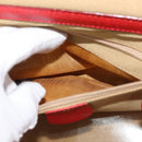 GUCCI Bamboo Vanity Hand Bag Leather 2way Red Gold 013 122 2491 Auth 181707A-24