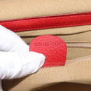 GUCCI Bamboo Vanity Hand Bag Leather 2way Red Gold 013 122 2491 Auth 181707A-12