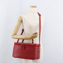 GUCCI Bamboo Vanity Hand Bag Leather 2way Red Gold 013 122 2491 Auth 181707A-25