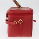 GUCCI Bamboo Vanity Hand Bag Leather 2way Red Gold 013 122 2491 Auth 181707A-3