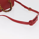 GUCCI Bamboo Vanity Hand Bag Leather 2way Red Gold 013 122 2491 Auth 181707A-9