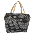 FENDI Zucchino Canvas Hand Bag Black Gold Auth 181708-1