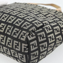 FENDI Zucchino Canvas Hand Bag Black Gold Auth 181708-15