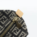 FENDI Zucchino Canvas Hand Bag Black Gold Auth 181708-10