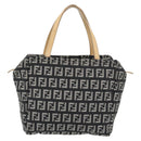 FENDI Zucchino Canvas Hand Bag Black Gold Auth 181708-13