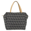 FENDI Zucchino Canvas Hand Bag Black Gold Auth 181708-2