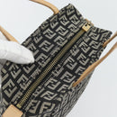 FENDI Zucchino Canvas Hand Bag Black Gold Auth 181708-6
