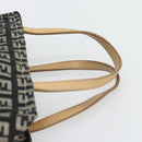 FENDI Zucchino Canvas Hand Bag Black Gold Auth 181708-8