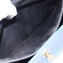CELINE Circle Hand Bag Leather Blue Gold Auth 181709A-11