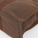 HERMES Fourre Tout MM Handtas Canvas Bruin Zilver Auth 181710-15