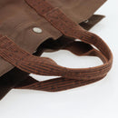 HERMES Fourre Tout MM Handtas Canvas Bruin Zilver Auth 181710-7
