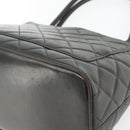 CHANEL Matelasse Reprint Tote Bag Lamb Skin Black Gold CC Auth 181711A-16