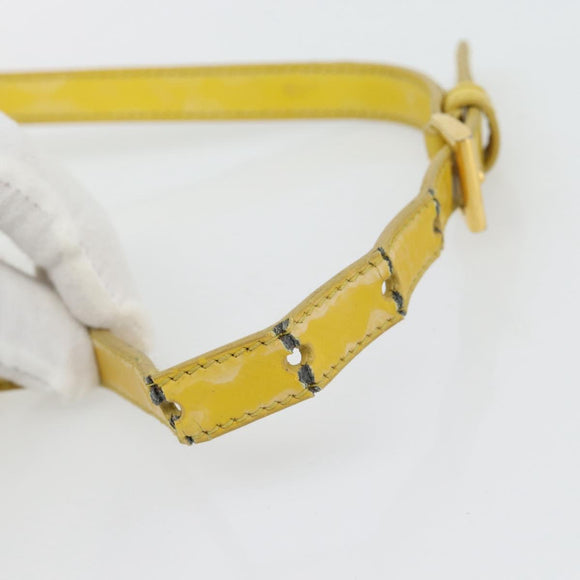 PRADA Galleria Hand Bag Patent Leather 2way Yellow Gold Auth 181712