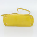 PRADA Galleria Hand Bag Patent Leather 2way Yellow Gold Auth 181712-5