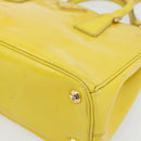 PRADA Galleria Hand Bag Patent Leather 2way Yellow Gold Auth 181712-15