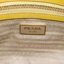 PRADA Galleria Hand Bag Patent Leather 2way Yellow Gold Auth 181712-20