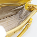 PRADA Galleria Hand Bag Patent Leather 2way Yellow Gold Auth 181712-21