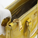 PRADA Galleria Hand Bag Patent Leather 2way Yellow Gold Auth 181712-25