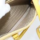 PRADA Galleria Hand Bag Patent Leather 2way Yellow Gold Auth 181712-26