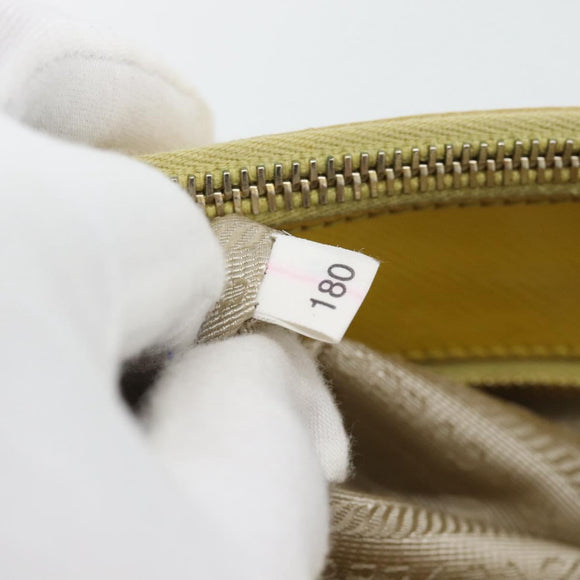 PRADA Galleria Hand Bag Patent Leather 2way Yellow Gold Auth 181712