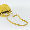PRADA Galleria Hand Bag Patent Leather 2way Yellow Gold Auth 181712-8