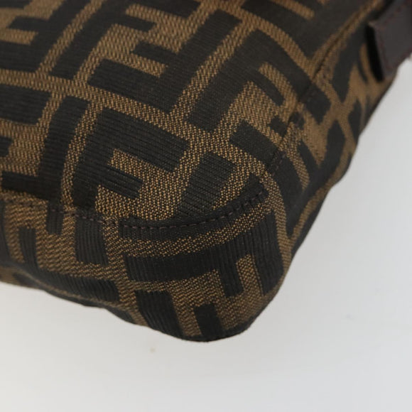 FENDI Zucca Canvas Mamma Baguette Umhängetasche Schwarz Braun Auth 181715V