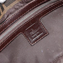 FENDI Zucca Canvas Mamma Baguette Shoulder Bag Black Brown Auth 181715V-23