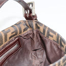 FENDI Zucca Canvas Mamma Baguette Shoulder Bag Black Brown Auth 181715V-24