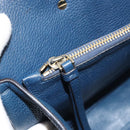 Salvatore Ferragamo Studio Hand Bag Leather 2way Blue Gold Auth 181716A-21