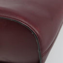CELINE Circle Shoulder Bag Leather Bordeaux Gold Auth 181718-9