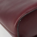 CELINE Circle Shoulder Bag Leather Bordeaux Gold Auth 181718-14