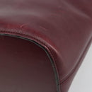 CELINE Circle Shoulder Bag Leather Bordeaux Gold Auth 181718-15