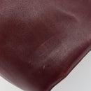 CELINE Circle Shoulder Bag Leather Bordeaux Gold Auth 181718-10