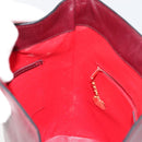 CELINE Circle Shoulder Bag Leather Bordeaux Gold Auth 181718-20